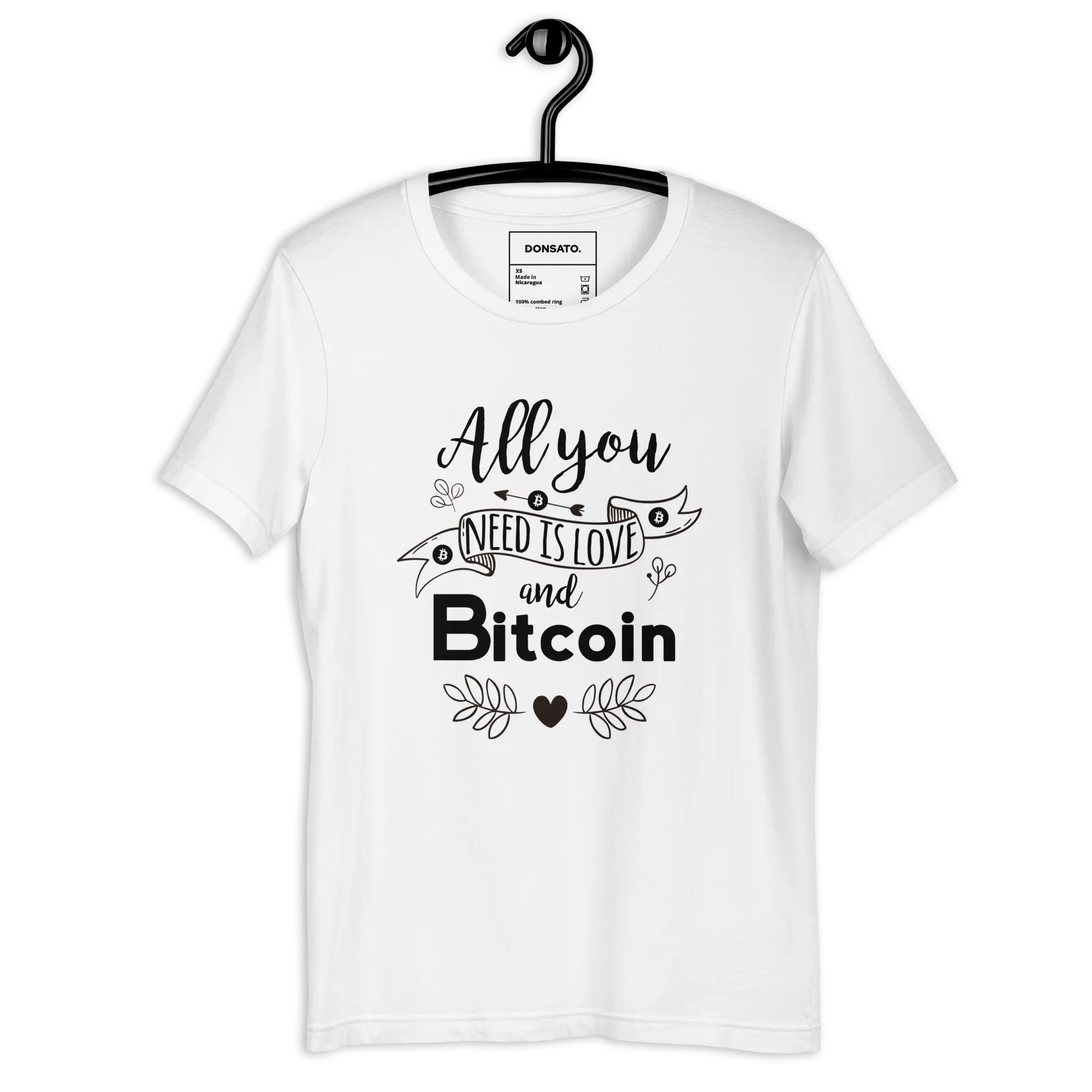 ALL YOU NEED IS LOVE AND BITCOIN T-SHIRT WHITE