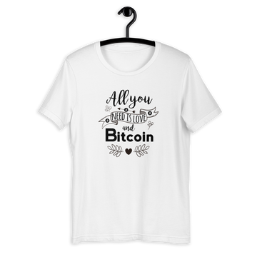 "All you need is love and Bitcoin" Camiseta White mujer
